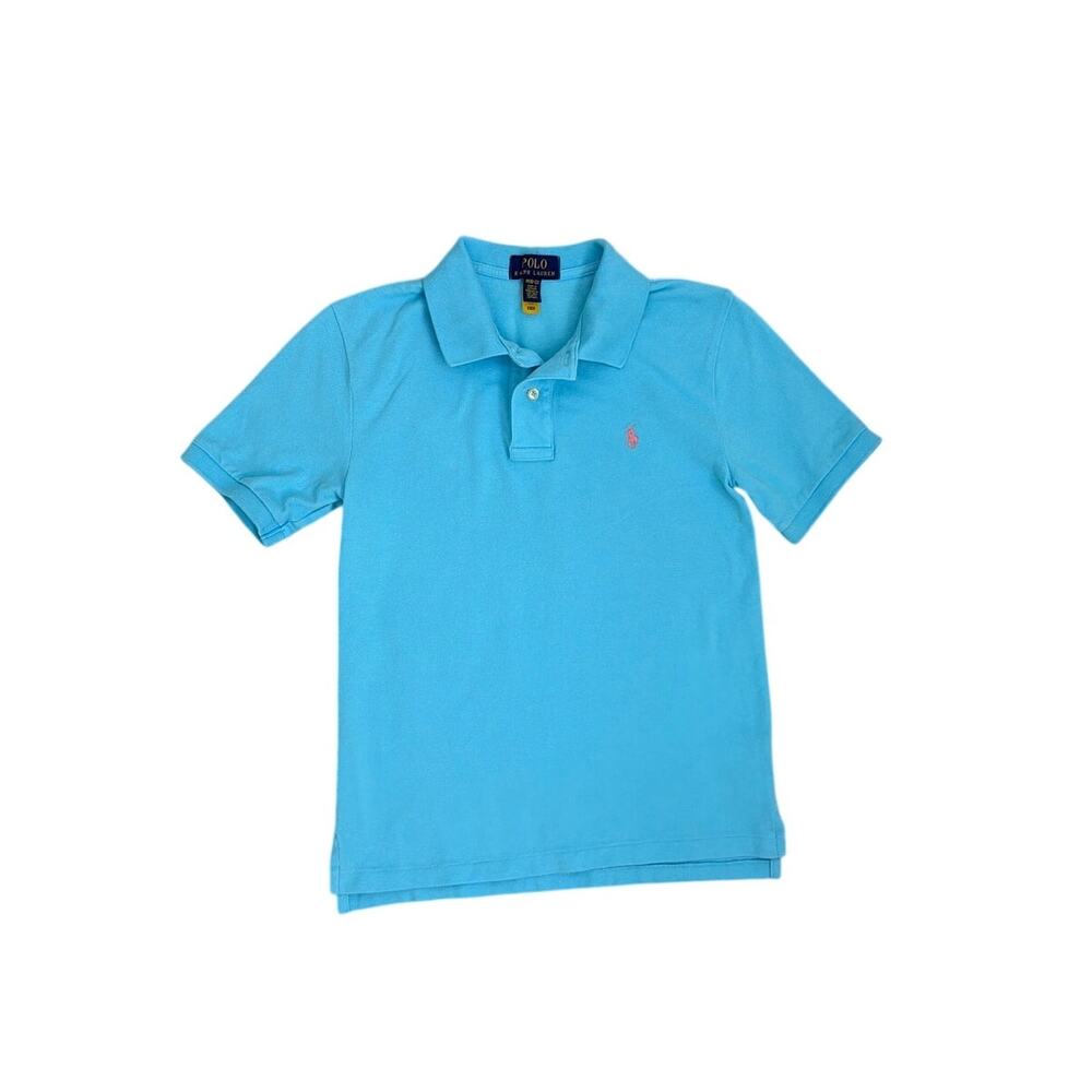 Polo Ralph Lauren Classic Light Blue Pony Logo Polo Shirt Youth Medium 10/12